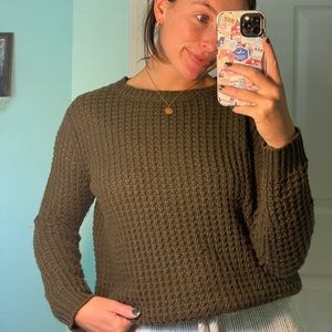 Olive green sweater. Size S.